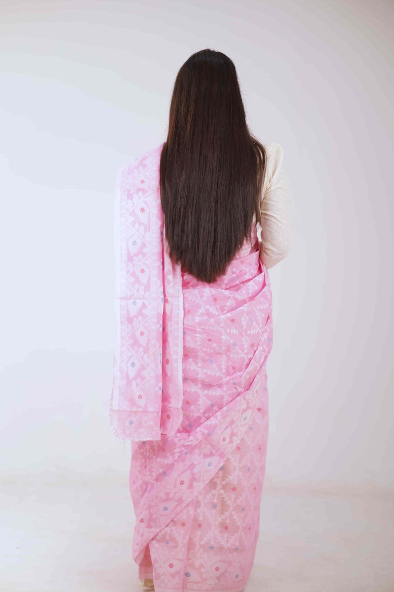 Pink & White Jamdani Cotton